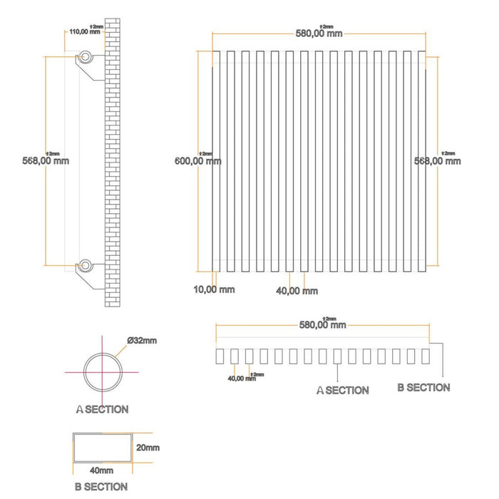Eastbrook Rowsham Vertical Designer Radiator - Matt White