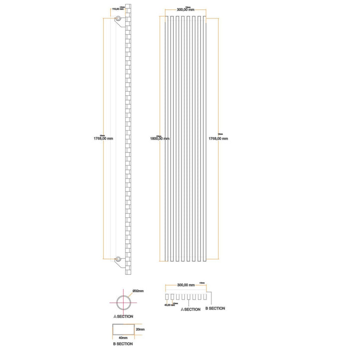 Eastbrook Rowsham Vertical Designer Radiator - Matt White