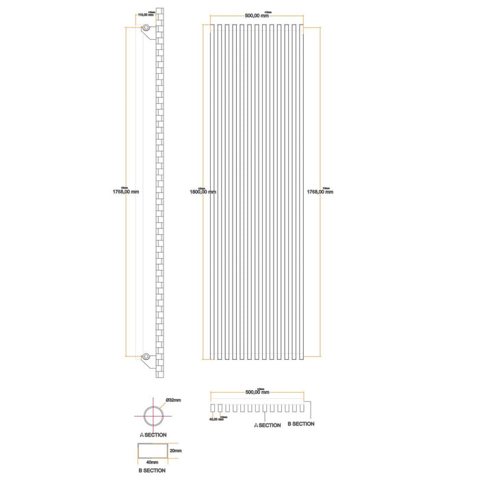 Eastbrook Rowsham Vertical Designer Radiator - Matt White