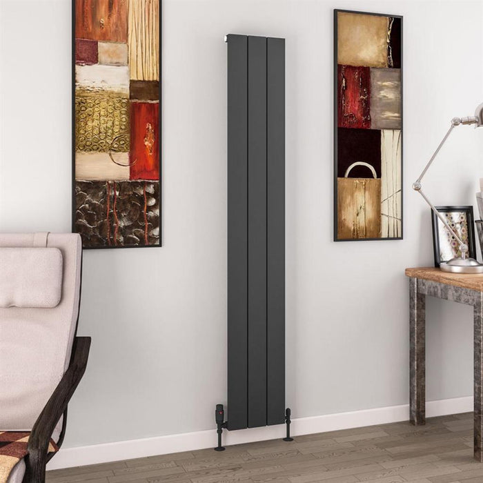 Eastbrook Charlton Aluminium Vertical Designer Radiator - Matt Anthracite