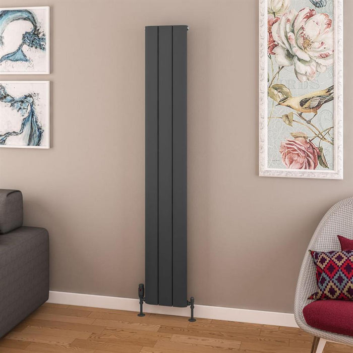 Eastbrook Withington Aluminium Vertical Designer Radiator - Matt Anthracite