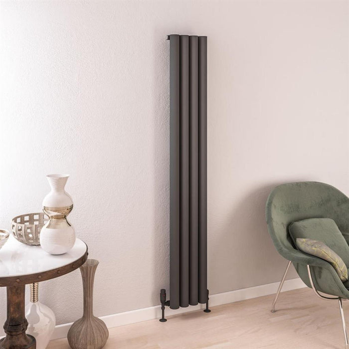 Eastbrook Burford Aluminium Vertical Designer Radiator - Matt Anthracite