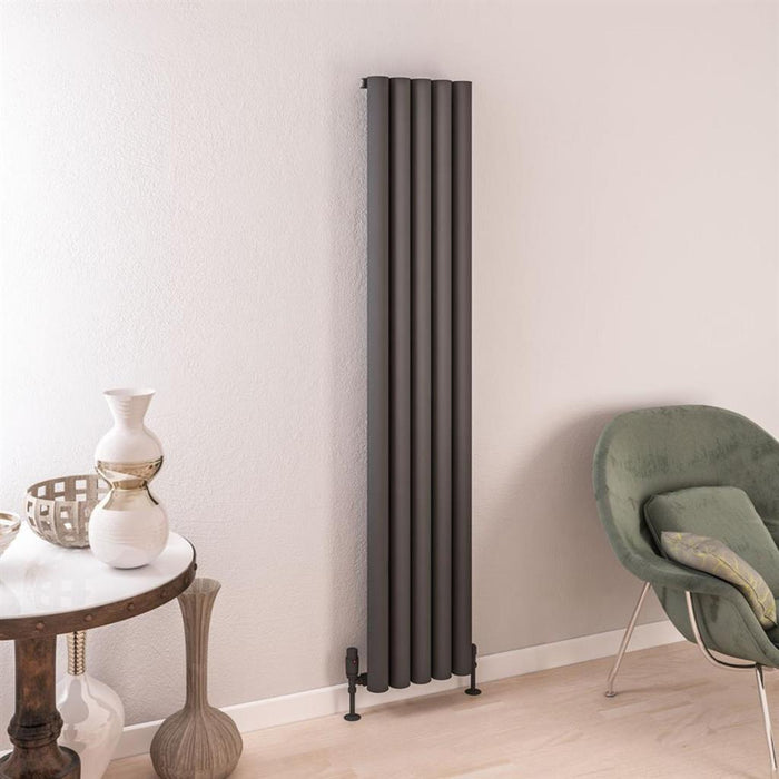 Eastbrook Burford Aluminium Vertical Designer Radiator - Matt Anthracite