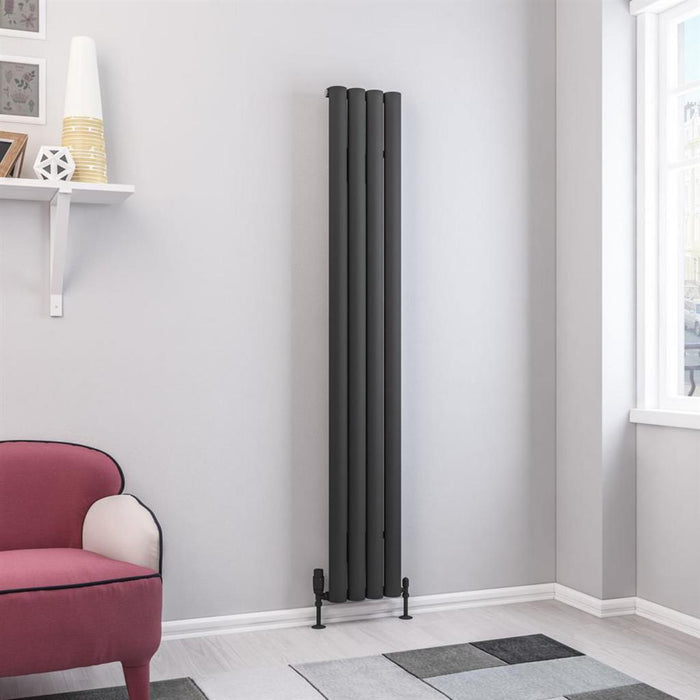 Eastbrook Kelmscott Aluminium Vertical Designer Radiator - Matt Anthracite