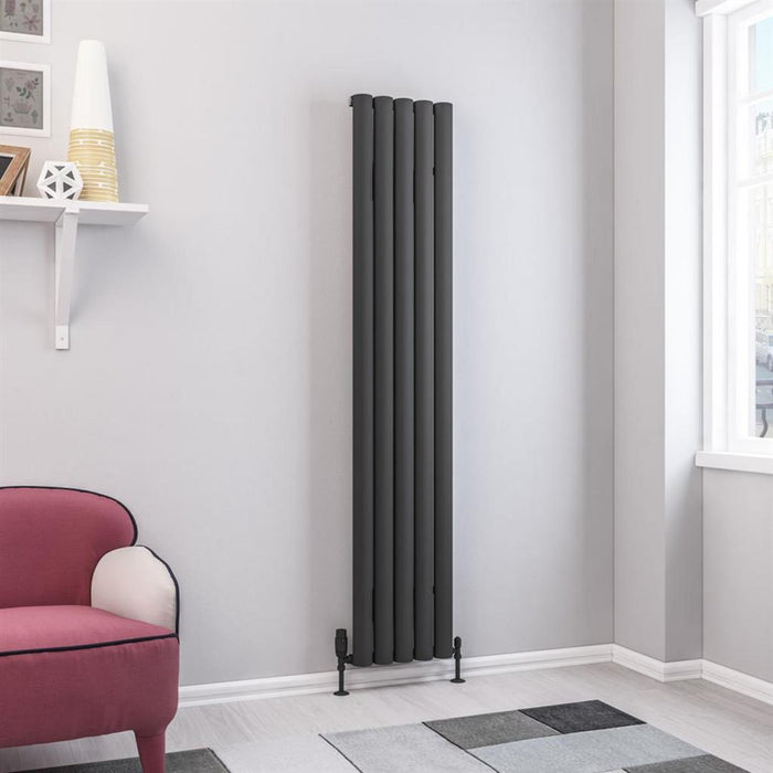 Eastbrook Kelmscott Aluminium Vertical Designer Radiator - Matt Anthracite