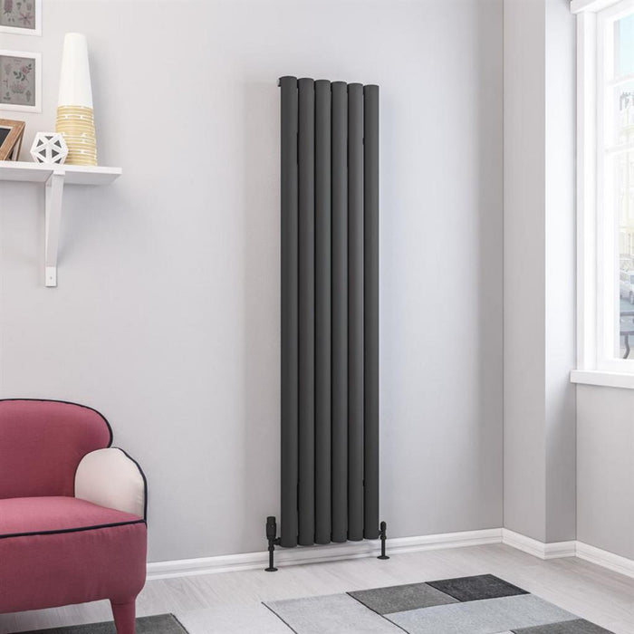 Eastbrook Kelmscott Aluminium Vertical Designer Radiator - Matt Anthracite