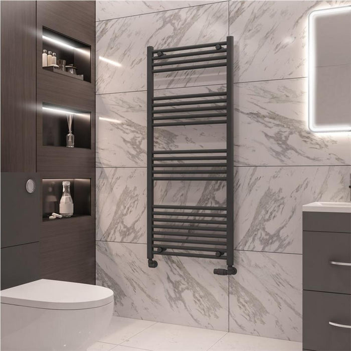 Eastbrook Wingrave Straight Heated Towel Rail - Matt Anthracite