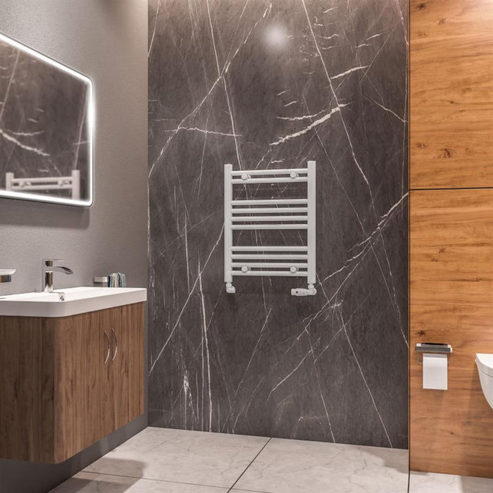 Eastbrook Westward Vertical Straight Heated Towel Rail - Gloss White