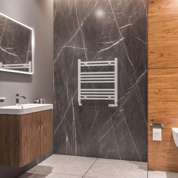 Eastbrook Westward Vertical Straight Heated Towel Rail - Gloss White