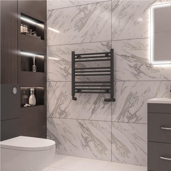 Eastbrook Wingrave Straight Heated Towel Rail - Matt Anthracite