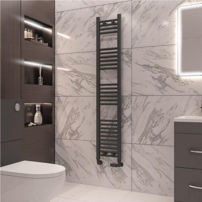 Eastbrook Wingrave Straight Heated Towel Rail - Matt Anthracite