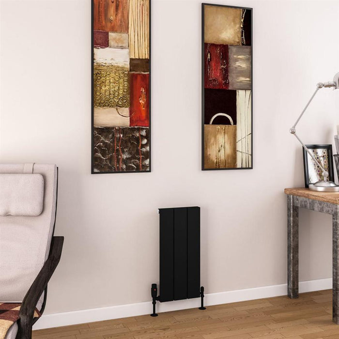 Eastbrook Charlton Aluminium Vertical Designer Radiator - Matt Black