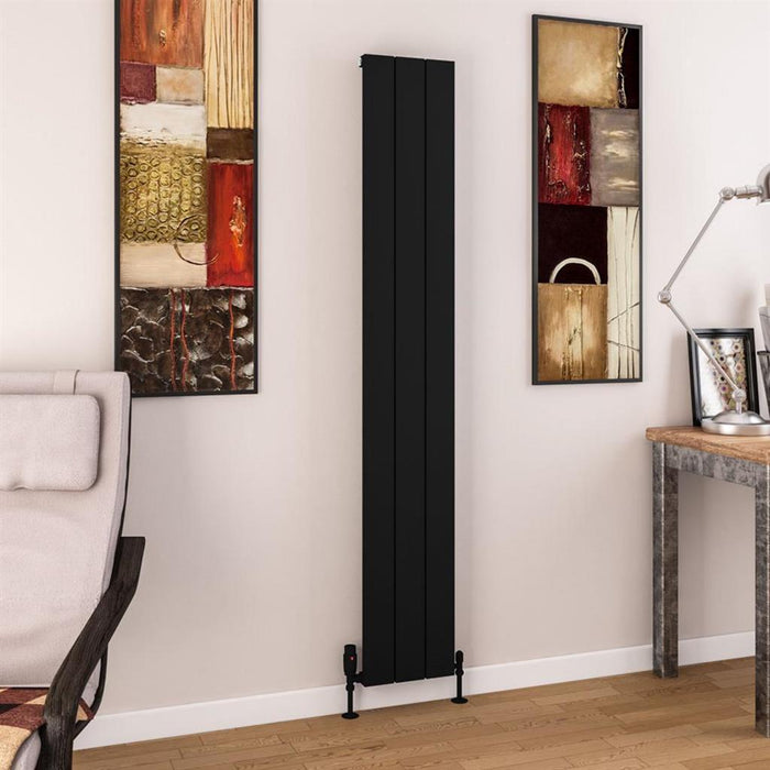 Eastbrook Charlton Aluminium Vertical Designer Radiator - Matt Black