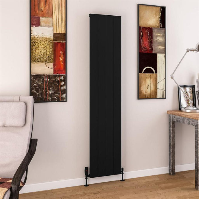 Eastbrook Charlton Aluminium Vertical Designer Radiator - Matt Black