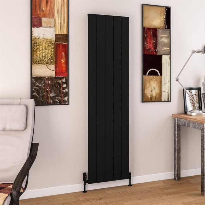 Eastbrook Charlton Aluminium Vertical Designer Radiator - Matt Black