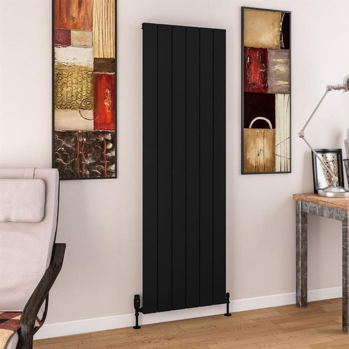 Eastbrook Charlton Aluminium Vertical Designer Radiator - Matt Black