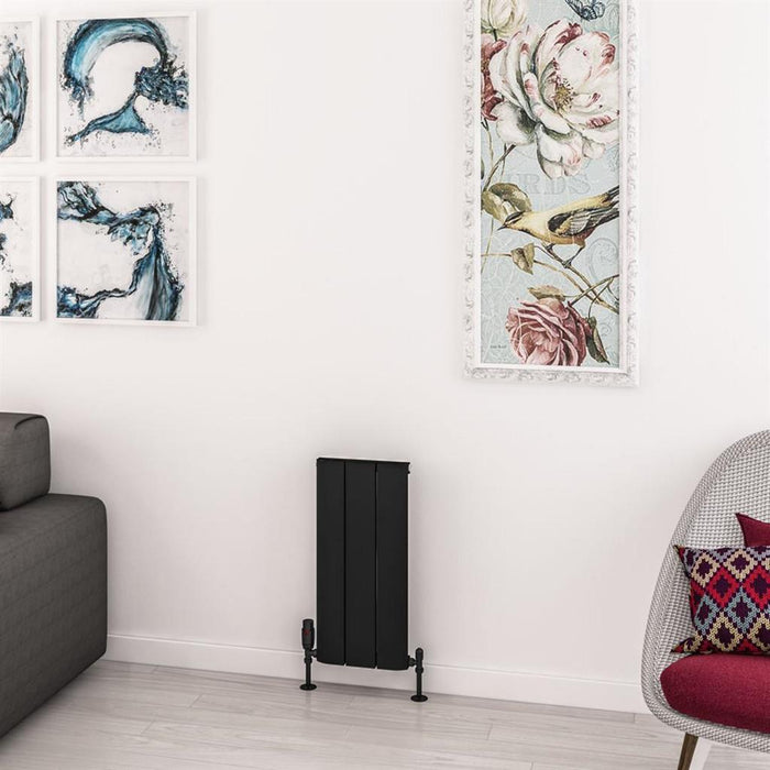 Eastbrook Withington Aluminium Vertical Designer Radiator - Matt Black