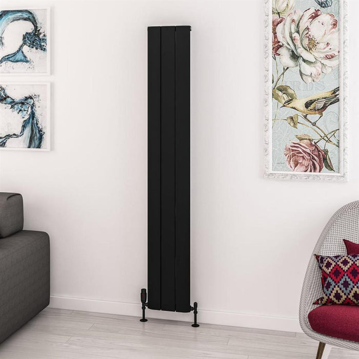 Eastbrook Withington Aluminium Vertical Designer Radiator - Matt Black