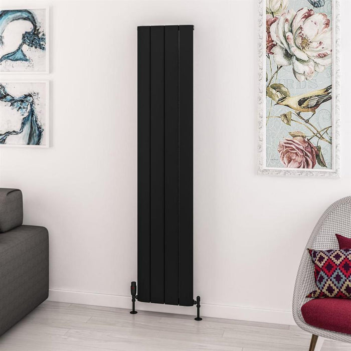 Eastbrook Withington Aluminium Vertical Designer Radiator - Matt Black