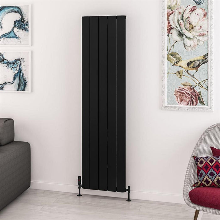 Eastbrook Withington Aluminium Vertical Designer Radiator - Matt Black