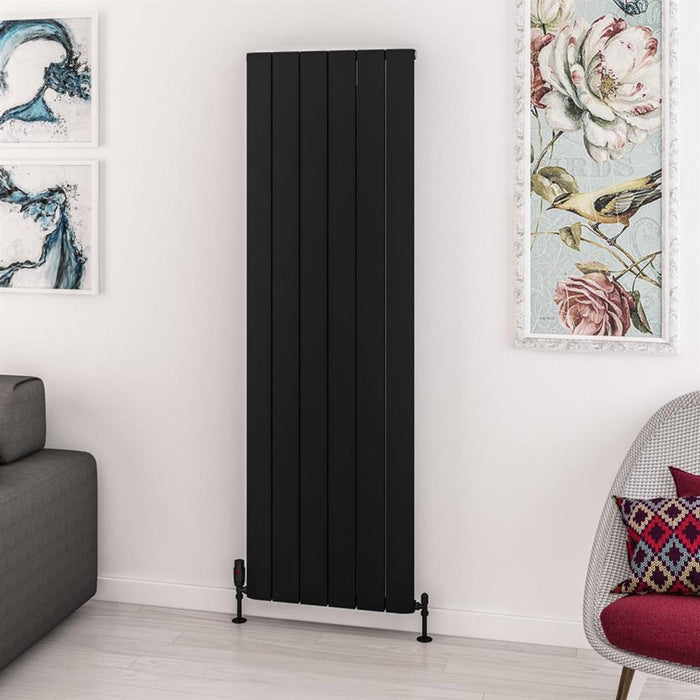 Eastbrook Withington Aluminium Vertical Designer Radiator - Matt Black