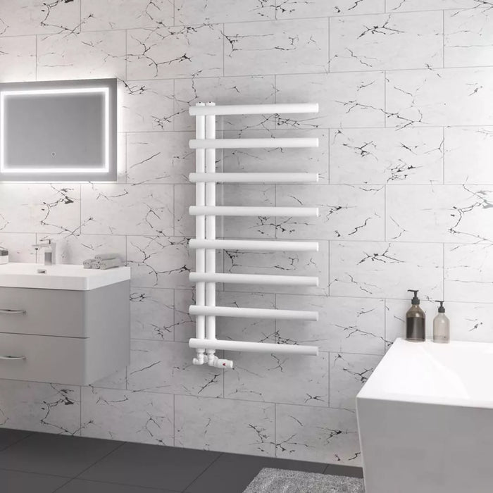 Eastbrook Marlow E-Style Vertical Designer Heated Towel Rail - Matt White