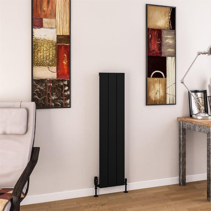 Eastbrook Charlton Aluminium Vertical Designer Radiator - Matt Black