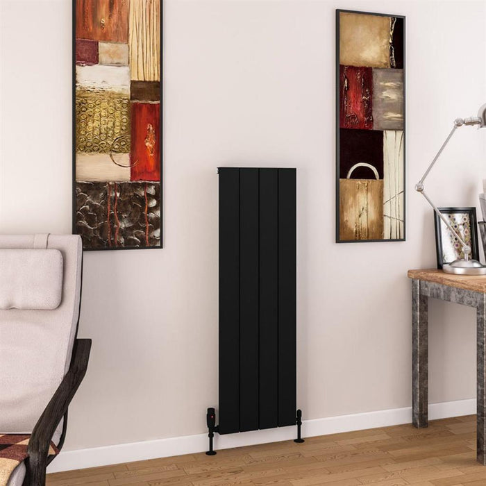 Eastbrook Charlton Aluminium Vertical Designer Radiator - Matt Black
