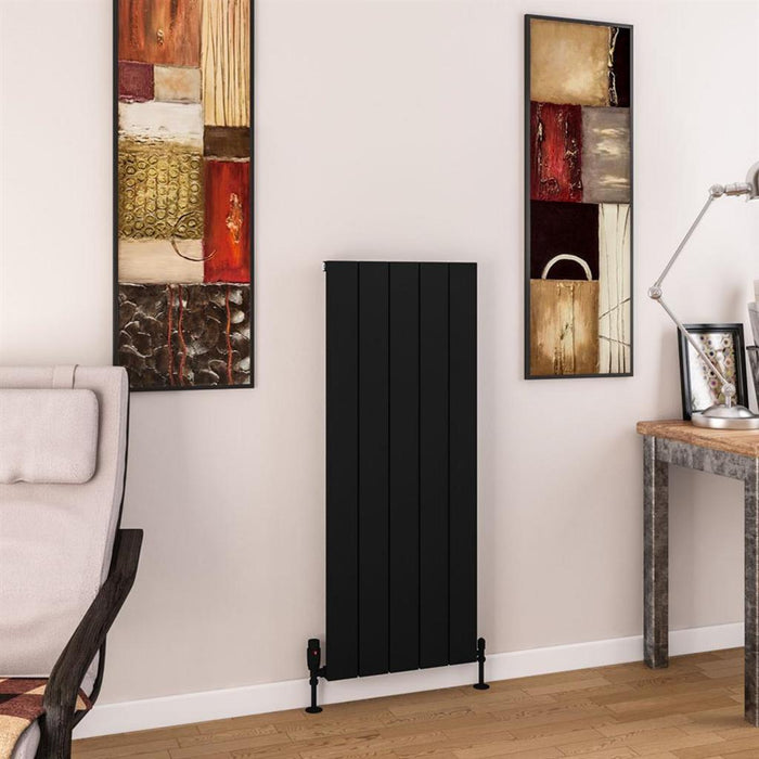 Eastbrook Charlton Aluminium Vertical Designer Radiator - Matt Black