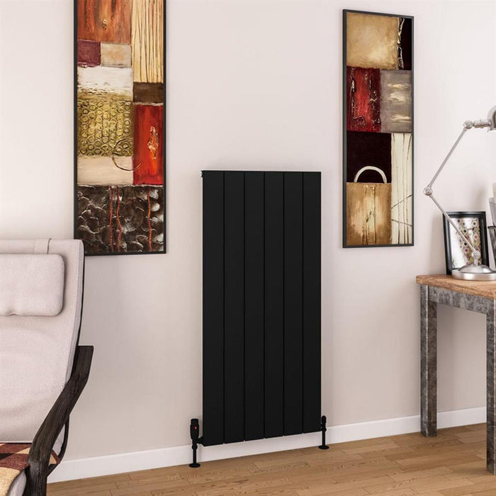 Eastbrook Charlton Aluminium Vertical Designer Radiator - Matt Black