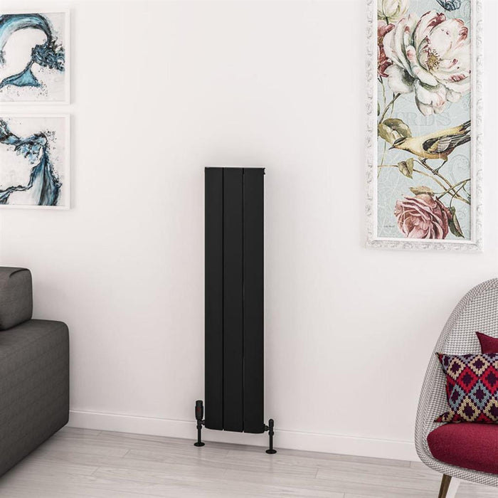Eastbrook Withington Aluminium Vertical Designer Radiator - Matt Black