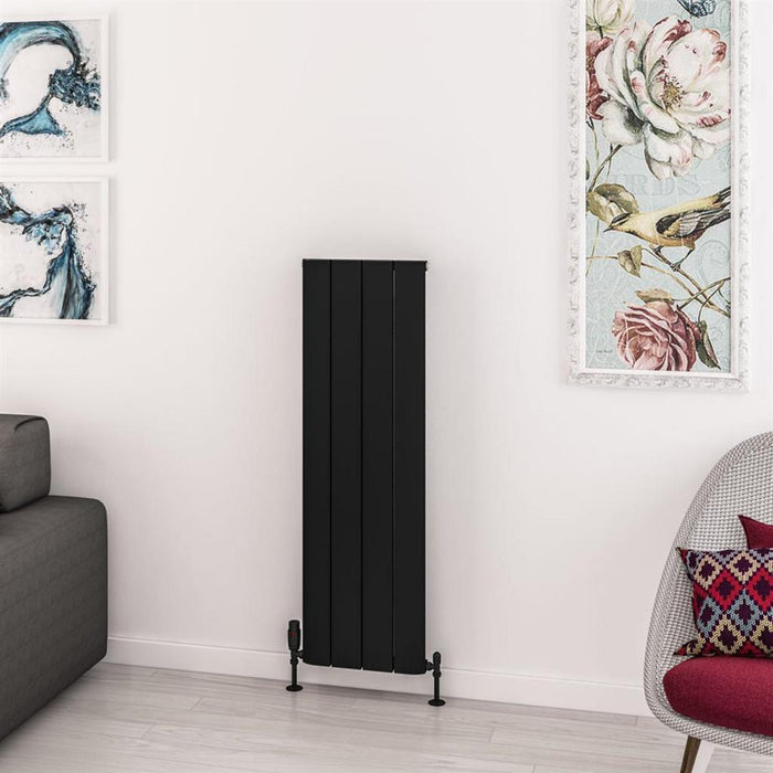 Eastbrook Withington Aluminium Vertical Designer Radiator - Matt Black
