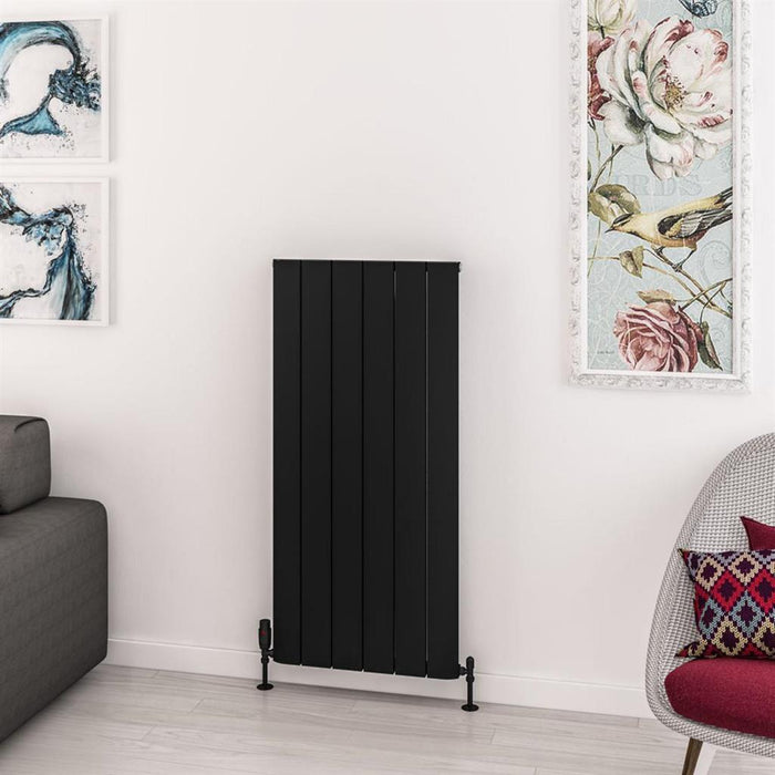 Eastbrook Withington Aluminium Vertical Designer Radiator - Matt Black