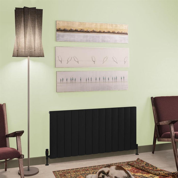 Eastbrook Tordino Aluminium Horizontal Radiator - Matt Black