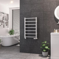 Eastbrook Tuscan Vertical Square Straight Heated Towel Rail - Gloss White