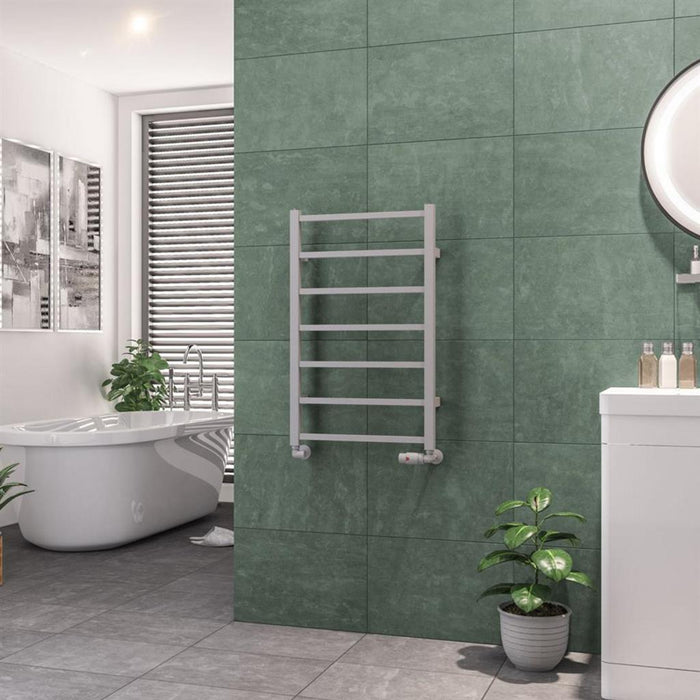 Eastbrook Tuscan Vertical Square Straight Heated Towel Rail - Matt Grey