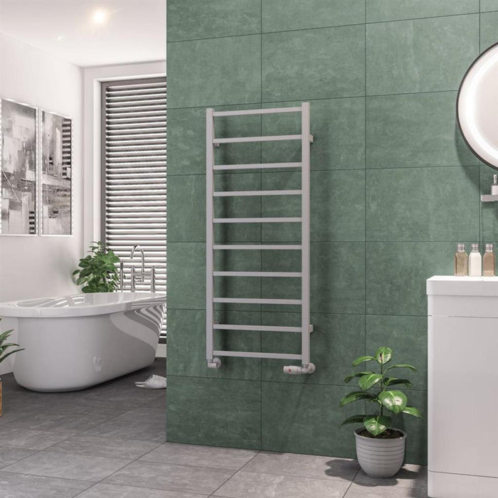 Eastbrook Tuscan Vertical Square Straight Heated Towel Rail - Matt Grey