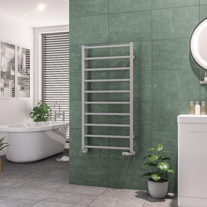 Eastbrook Tuscan Vertical Square Straight Heated Towel Rail - Matt Grey