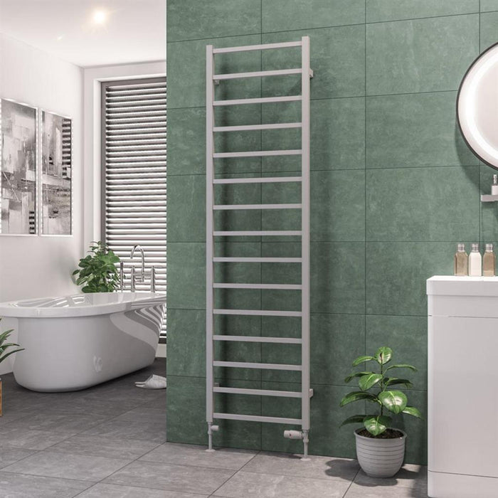 Eastbrook Tuscan Vertical Square Straight Heated Towel Rail - Matt Grey