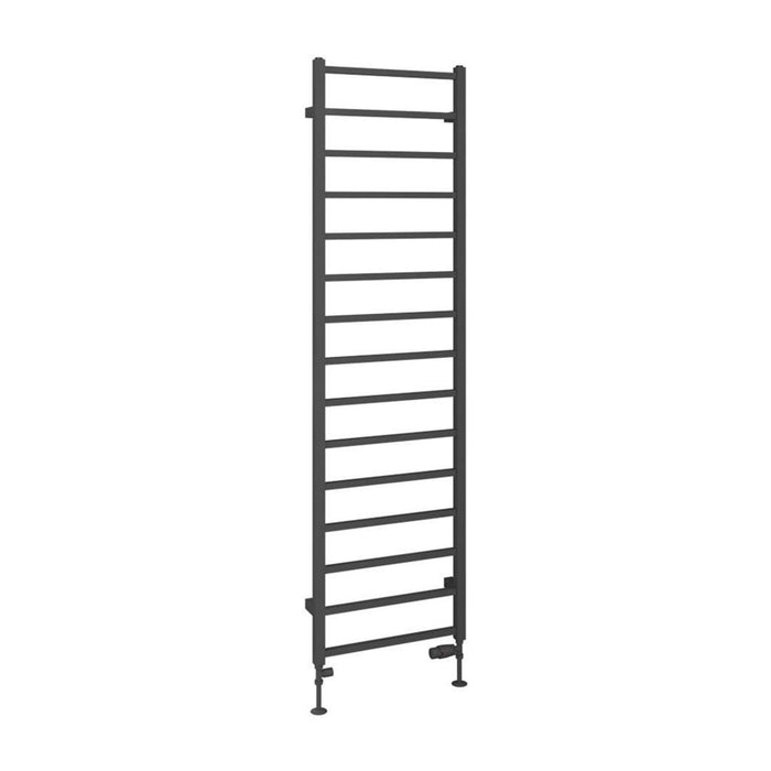 Eastbrook Tuscan Vertical Square Straight Heated Towel Rail - Matt Anthracite