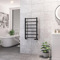 Eastbrook Tuscan Vertical Square Straight Heated Towel Rail - Matt Black