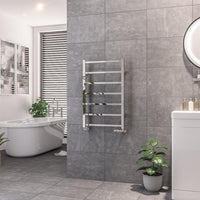 Eastbrook Tuscan Vertical Square Straight Heated Towel Rail - Chrome