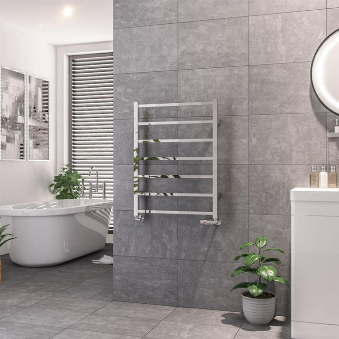 Eastbrook Tuscan Vertical Square Straight Heated Towel Rail - Chrome