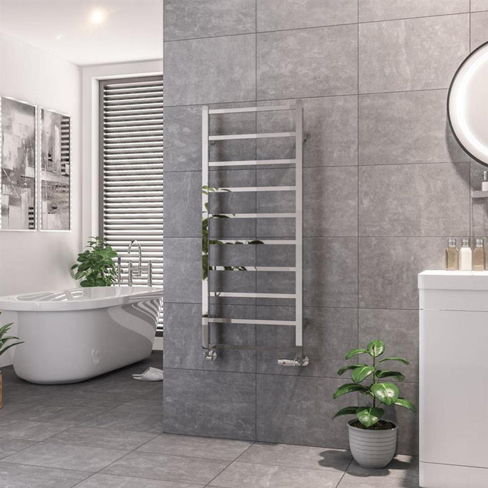 Eastbrook Tuscan Vertical Square Straight Heated Towel Rail - Chrome