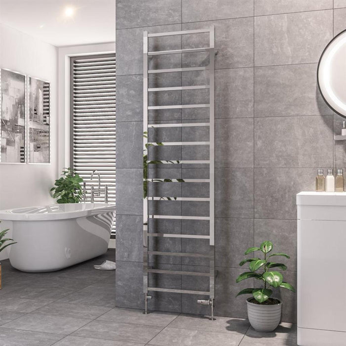 Eastbrook Tuscan Vertical Square Straight Heated Towel Rail - Chrome