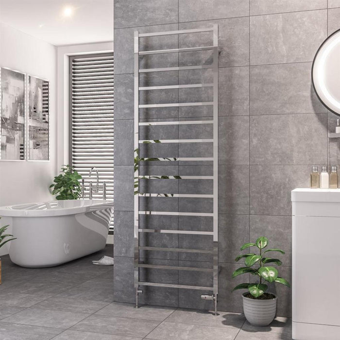 Eastbrook Tuscan Vertical Square Straight Heated Towel Rail - Chrome