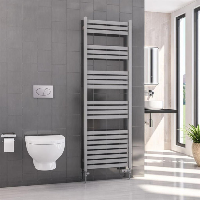 Eastbrook Defford Vertical Designer Straight Heated Towel Rail - Matt Grey
