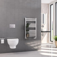 Eastbrook Defford Vertical Designer Straight Heated Towel Rail - Chrome