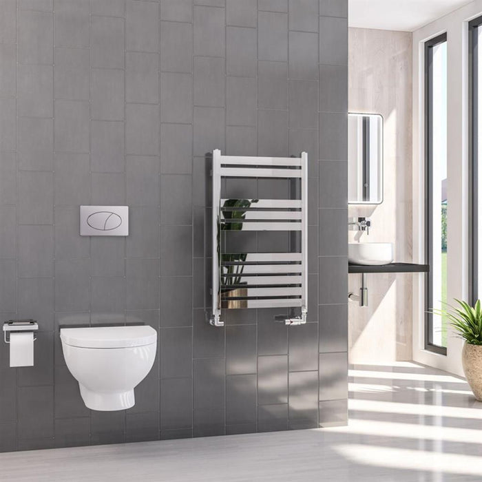 Eastbrook Defford Vertical Designer Straight Heated Towel Rail - Chrome