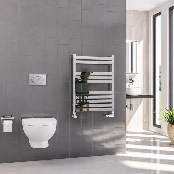 Eastbrook Defford Vertical Designer Straight Heated Towel Rail - Chrome